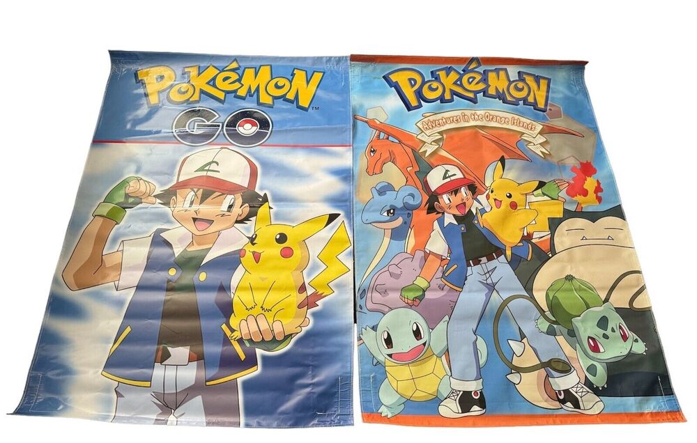 Pokemon Adventures Bounce House Jumper Theme Party Banners Lot Of 2